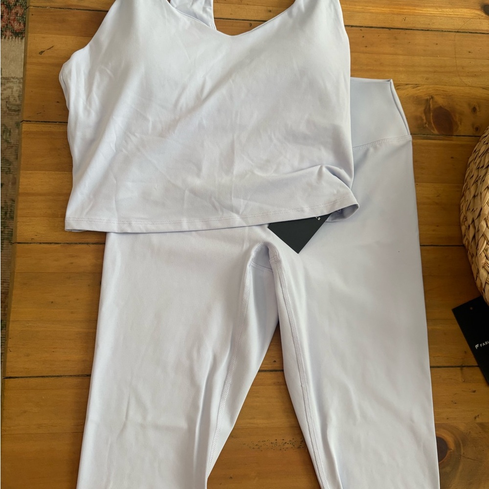 NWT Fabletics lilac Tank Top and Leggings Set